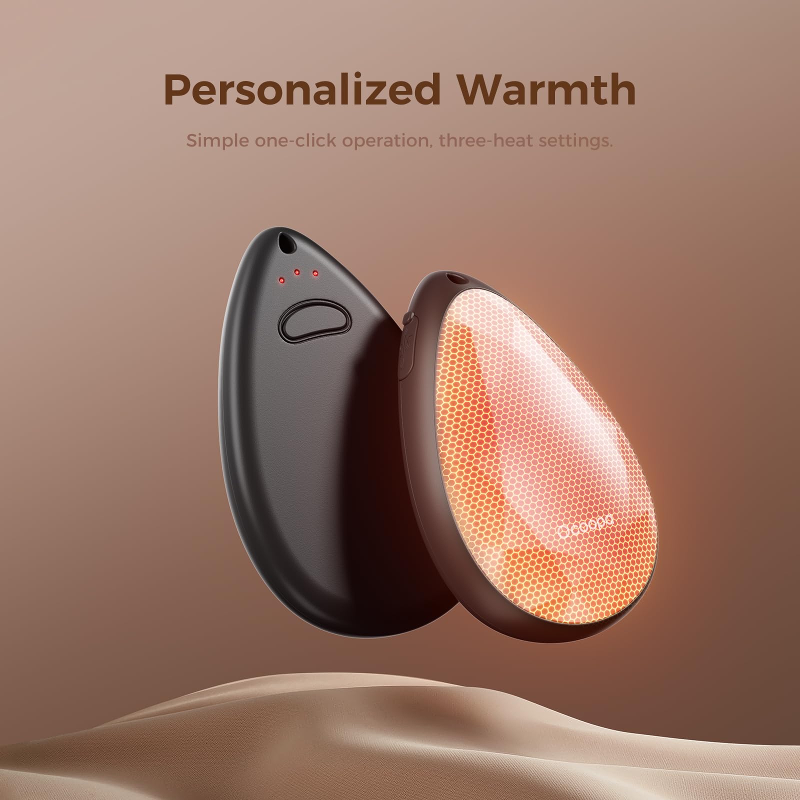 OCOOPA Donna Scaldamani Elettrico 2 Pezzi, Portatili, Eleganti, Forma Diamante Magnetica, Scalda Mani USB Ricaricabili 4000mAh, 3 Livelli, Regalo Tech Natale Raynaud, Trekking, Campeggio, UT4 Rare