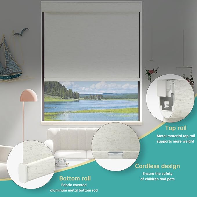 Cortina Roller Blackout Sin Taladro para Habitaciones miniatura 3