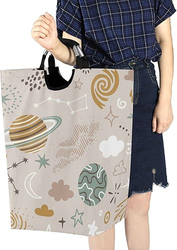 Miniatura 7 de Kigai Space Planet - Canasta plegable para ropa sucia grande con asas plegable para guarderías para niños ropa juguete