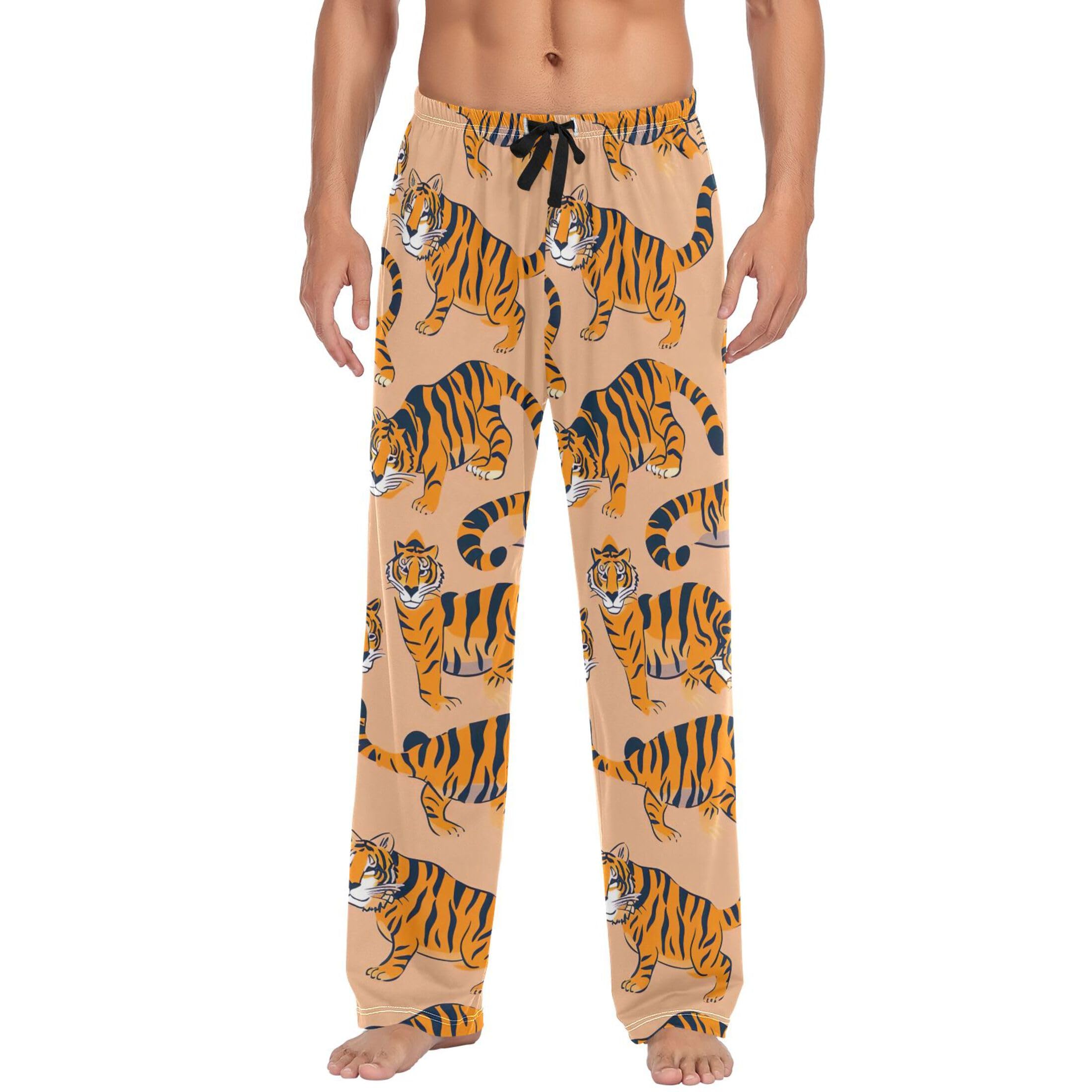 Sevdomey Cute Tigers Pajama Pants for Men Lounge Pants Lightweight Men Pajama Bottoms with Drawstring Pocket