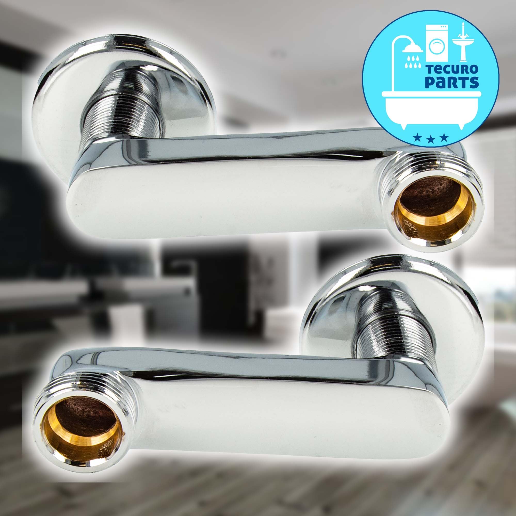 Lujoso tecuro S-conexión para 80 mm para pared grifos, 2-unidades