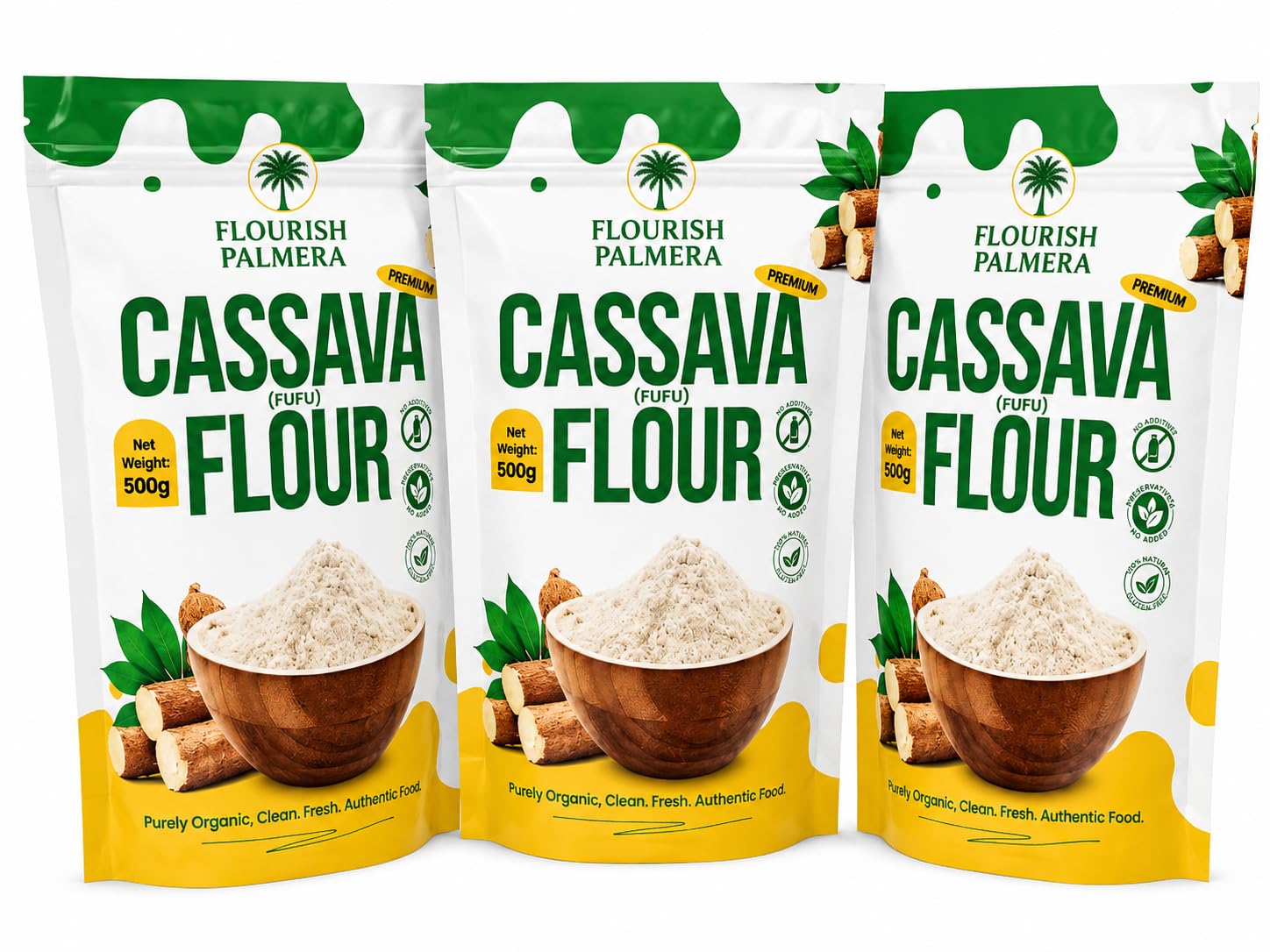 Flourish Palmera Cassava Fufu Flour, 500g image 3