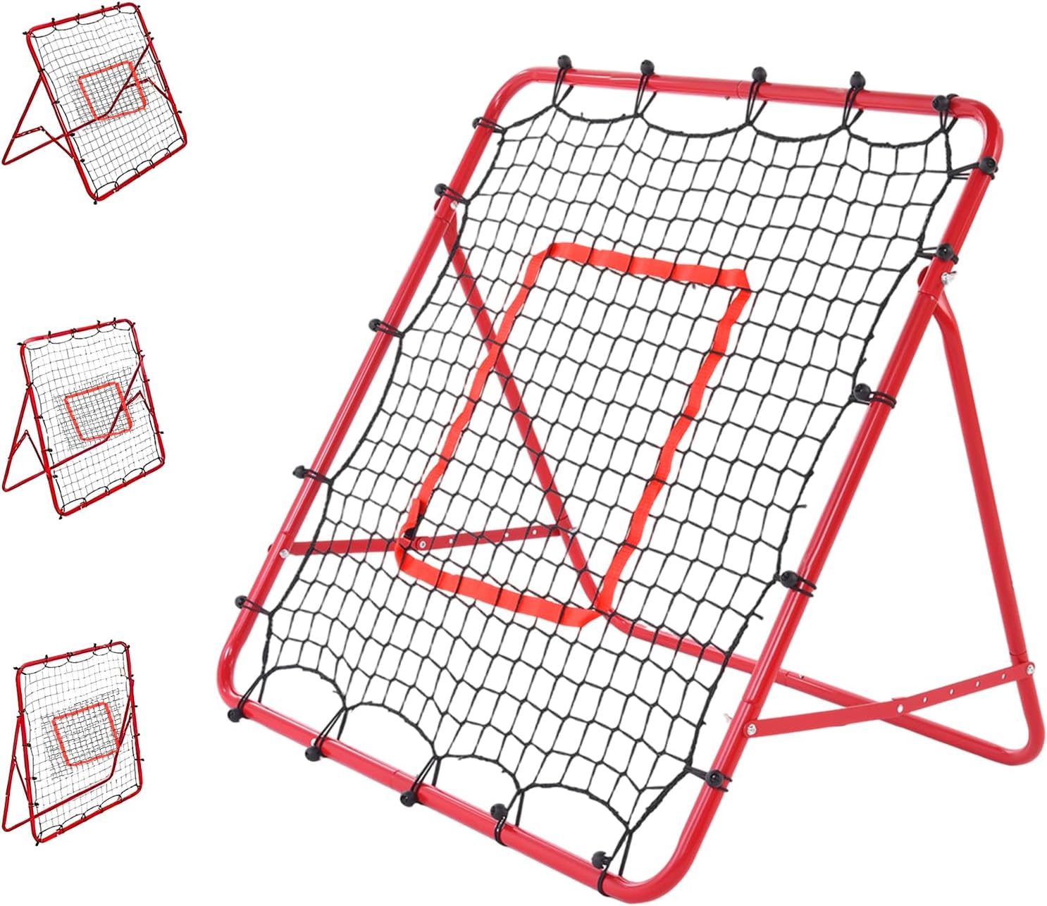 3.3x3.3FT Football Soccer Rebounder Net, Foldable Pitchback with 3x5 Quick-Angle Adjustments, Precision Target Ribbon, Easy Setup for Baseball Softball & Multi-Sport Practice