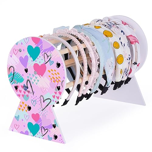Vista 38 de Basumee Soporte para diadema: organizador de accesorios para el cabello para niñas, diademas para el cabello y decoración de habitaciones