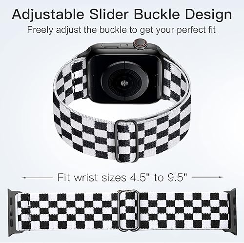 Miniatura 2 de 5 Pack de bandas elásticas de nylon compatibles con Apple Watch de 40 mm, 41 mm, 42 mm, 44 mm, 45 mm, 46 mm, 49 mm, 38 mm para mujeres y hombres