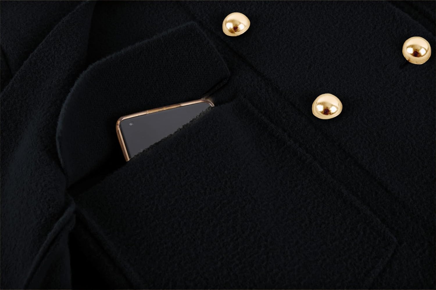 CHARTOU Women's Elegant Poncho Double-Breast Slit Sleeve Flowy Wool Blend Cape Cloak Coat - Image 5