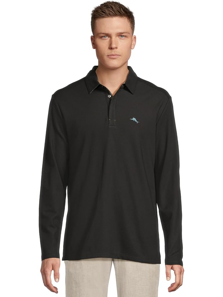 Black Tommy Bahama Vintage Vines 5 O'clock Polo