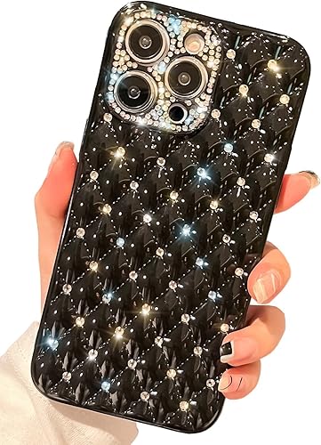 Funda brillante compatible con iPhone 12 Pro Max con diamantes brillantes, TPU flexible con purpurina, ajuste delgado, antideslizante, protección de