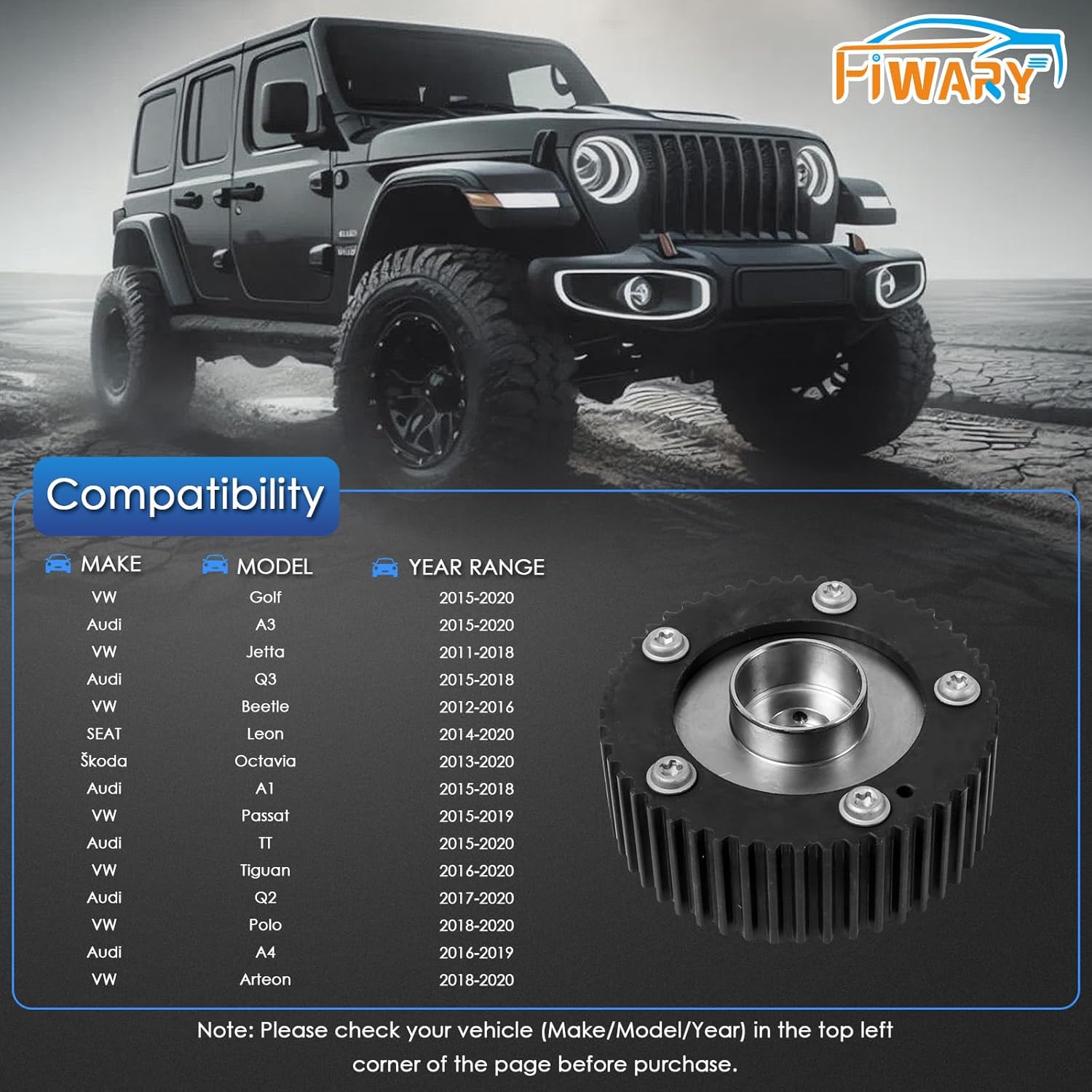 VVT Intake Camshaft Timing Gear 04E109088AN for VW Golf Jetta Beetle Audi A3 Q3 1.2L 1.4T Engines Direct Fit
