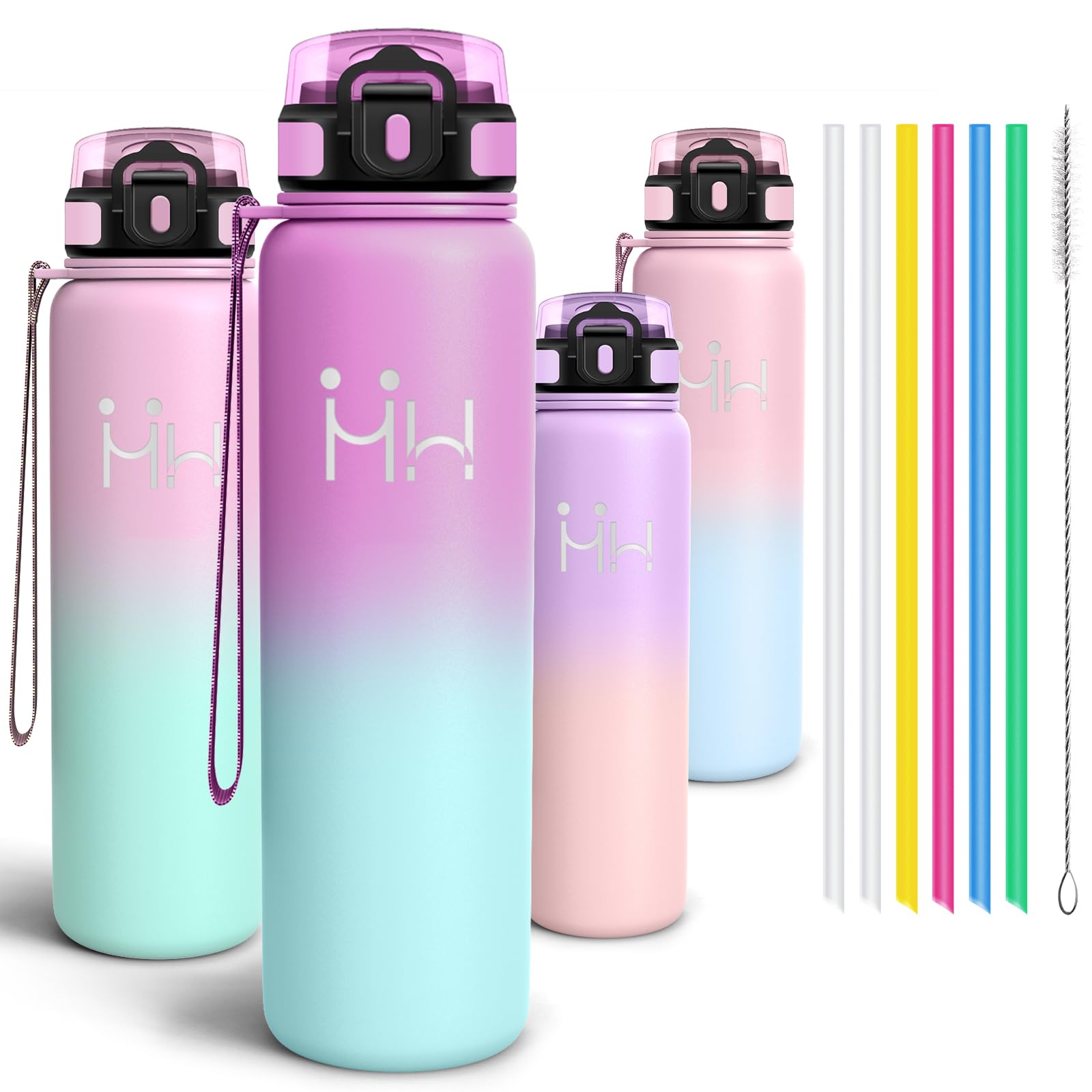 Motswedi Insulated Water Bottle, 1000 ml, Stainless Steel Water Bottle, Reusable, Thermal Bottle, BPA Free, Water Bottles – Rubellite Red & Turquoise Green