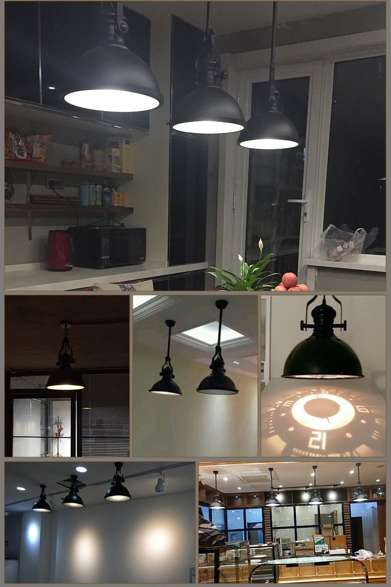 Nowoczesna lampa sufitowa, przemysłowa retro żelazna żarówka malowanie dużego wisiorka oświetlenia