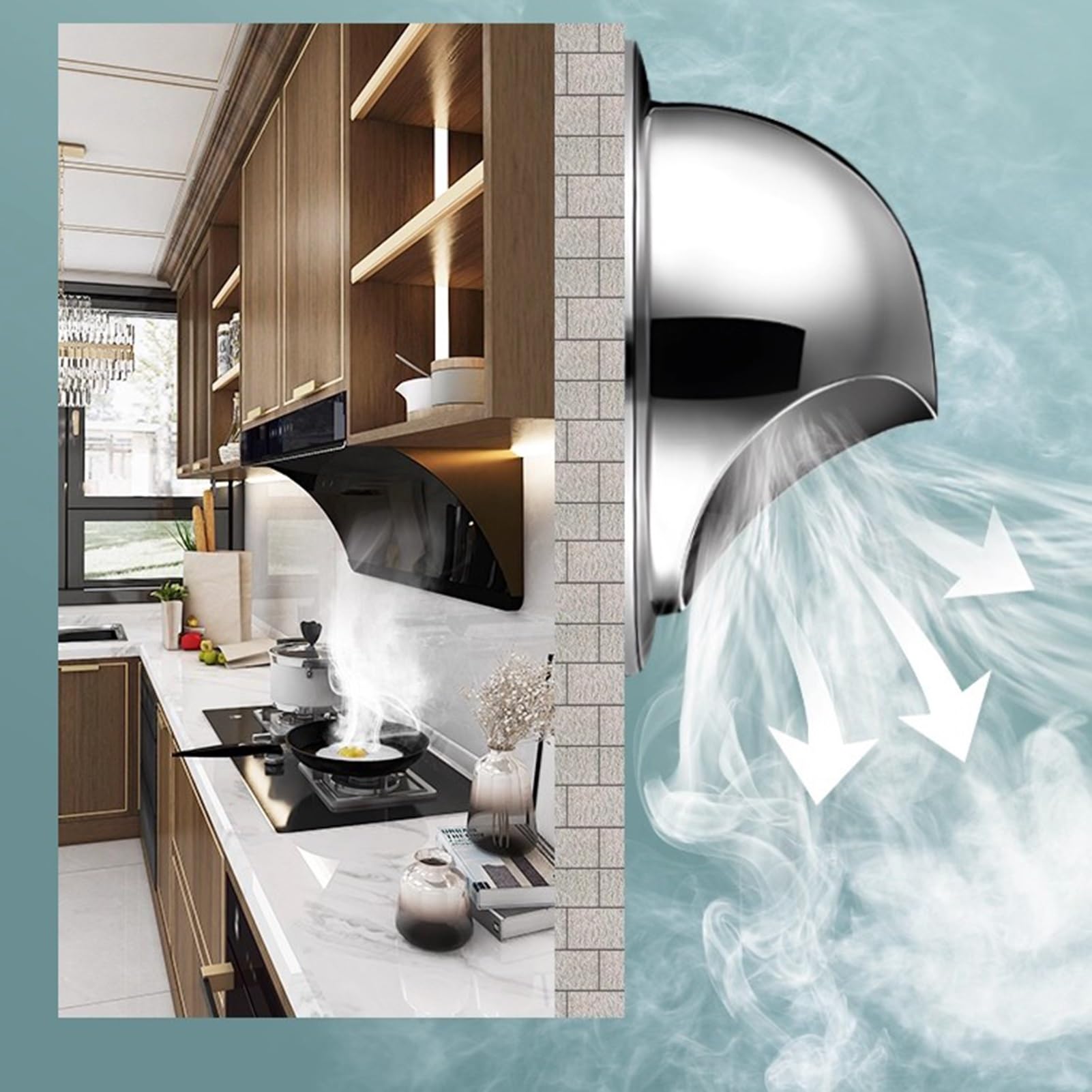 2 pcs Grilles de Ventilation Ronde en Acier Inoxydable pour Mur Extérieur, 150 mm Grille D'aération for Cuisine avec Filtre À Mailles et Persiennes