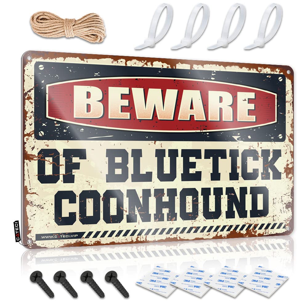 Fall Tin Wall Decor, Neon Gift For Husband Beware Of Bluetick Coonhound | Farmhouse Hunting Decor(20X30CM)
