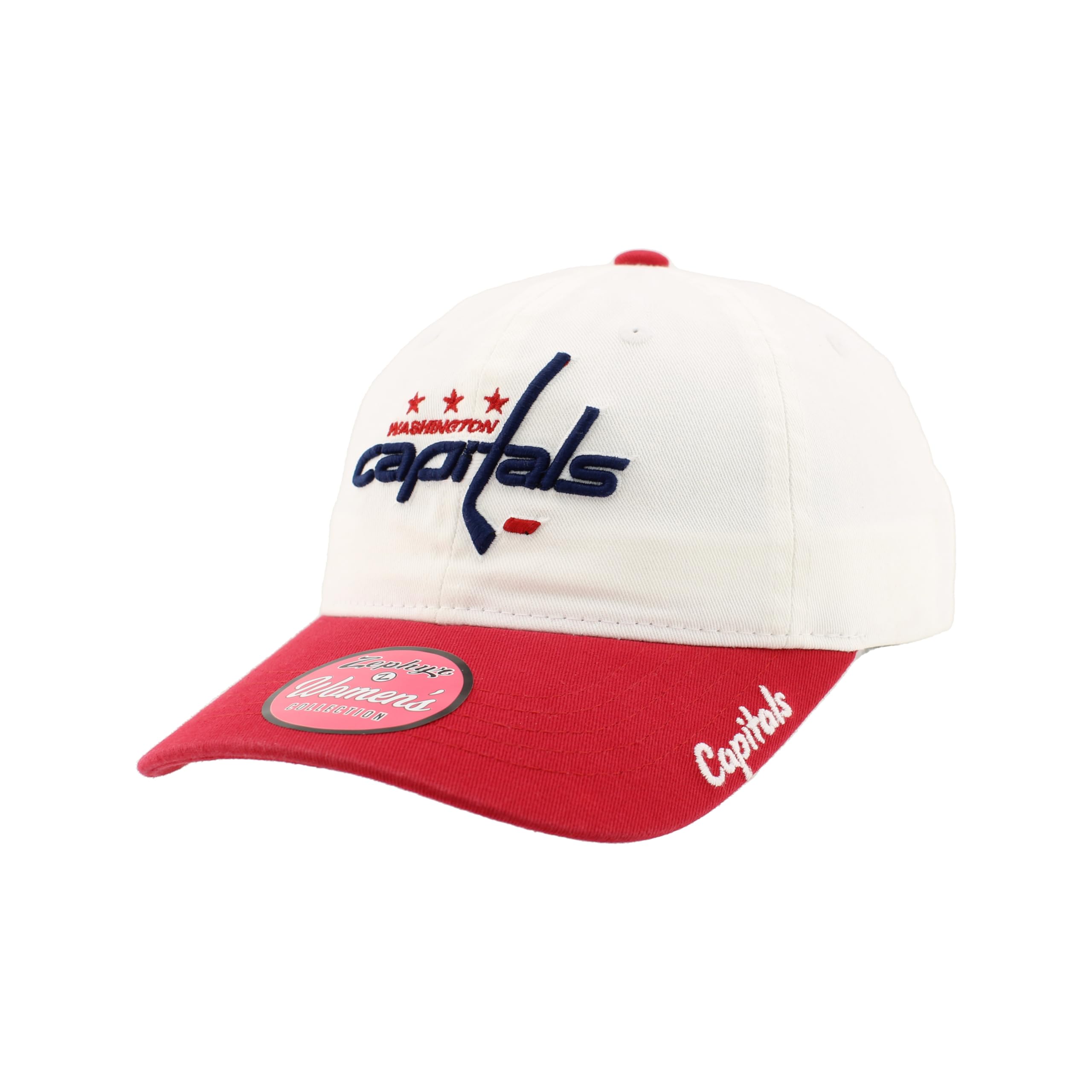 ZHATS Women's NHL Officially Licensed Adjustable Hat Girlfriend Icon White Baseball Cap, One Size