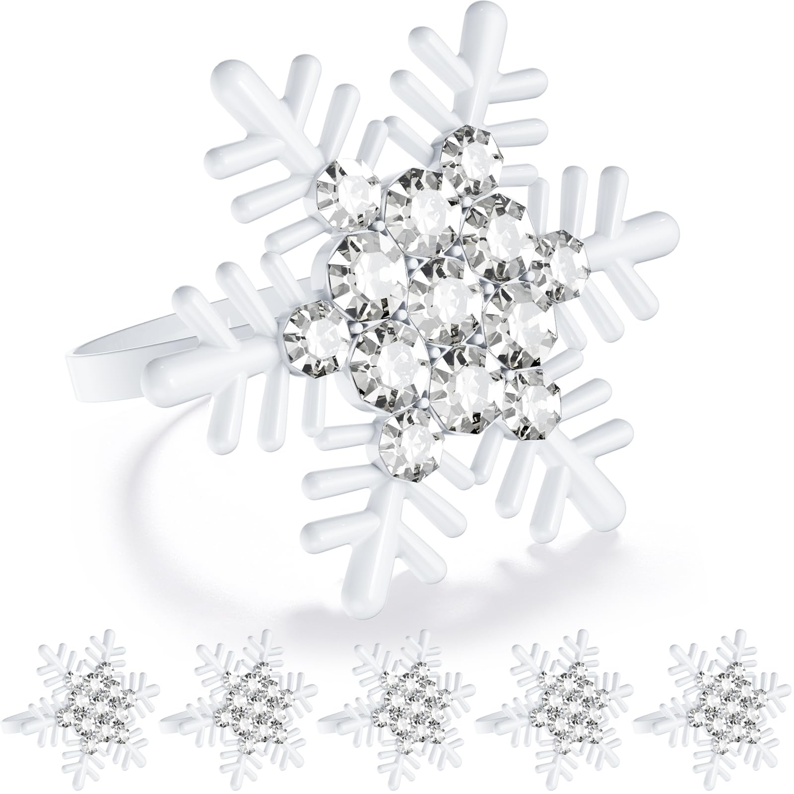 Christmas Snowflake Napkin Rings - Set of 8 -12 Christmas Snowflake Napkin Rings - Set of 8 -12