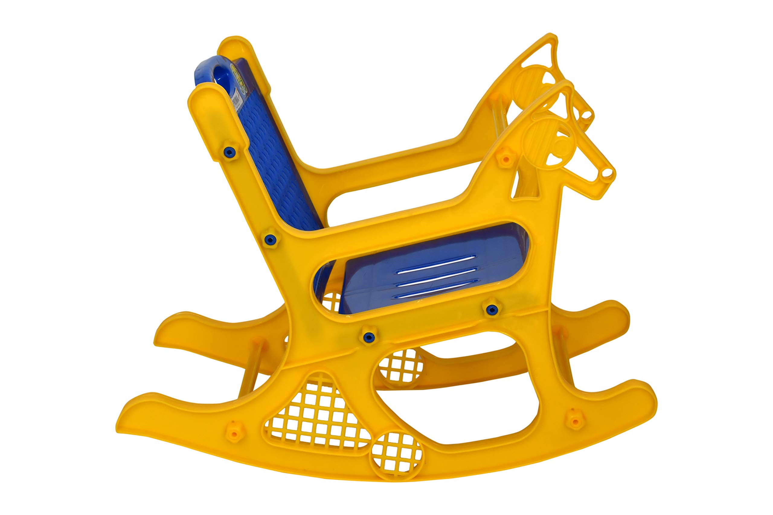 Prima Baby Rocking Plastic Chair for Kids, Toddlers, Rocker and Bouncer with Backrest for 6 Month to 3 Years Age Kids, Blue & Yellow 2