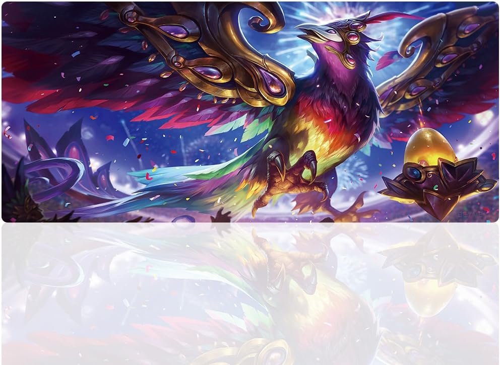 Imegny Extended Gaming Mouse Pad, Firebird Image Mouse Mat for High DPI Professional Gaming Quality