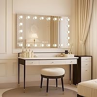 Vista 195 de WTTY LED Bathroom Mirror 32"x32" with Backlit and Front Light,Stepless Dimmable LED Mirror for Bathroom,Anti-Fog Lighted Bathroom Vanity Mirror