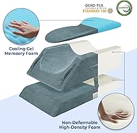 Vista 3 de KingPavonini Almohadas de elevación de piernas ajustables de 4 alturas para después de la cirugía con curva ergonómica, almohada de espuma