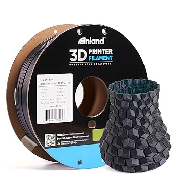 INLAND Micro Center Cosmos Shimmer PLA 3D Printer Filament 1.75mm - Starlight Blue-Black, Dimensional Accuracy +/- 0.03mm - 1kg Cardboard Spool (2.2 lbs)