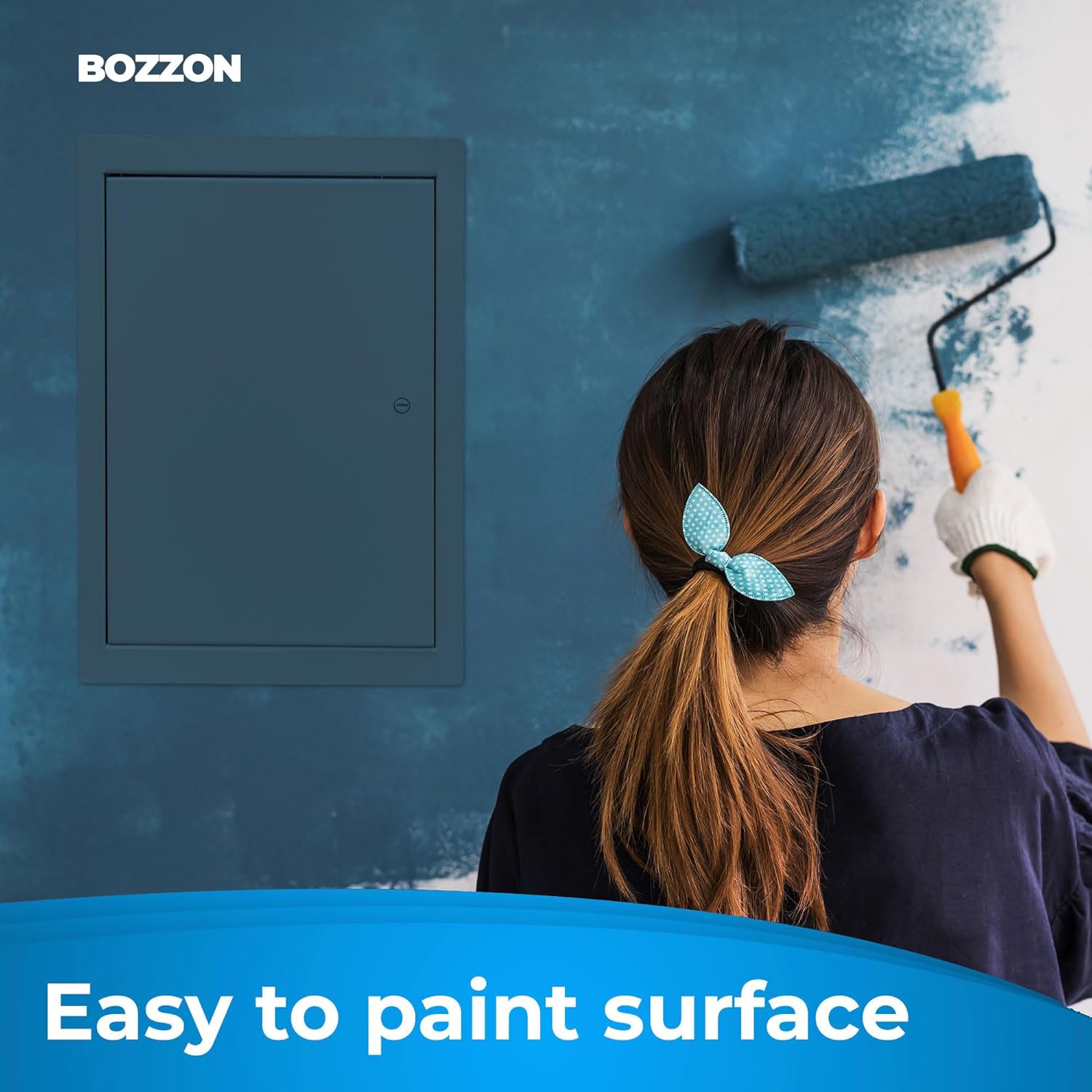 BOZZON Access Panel for Drywall 14 x 29 inch – Metal Door with Screwdriver Latch, 18 GA Steel Frame, Wall Hole Cover, Plumbing Access Door, White