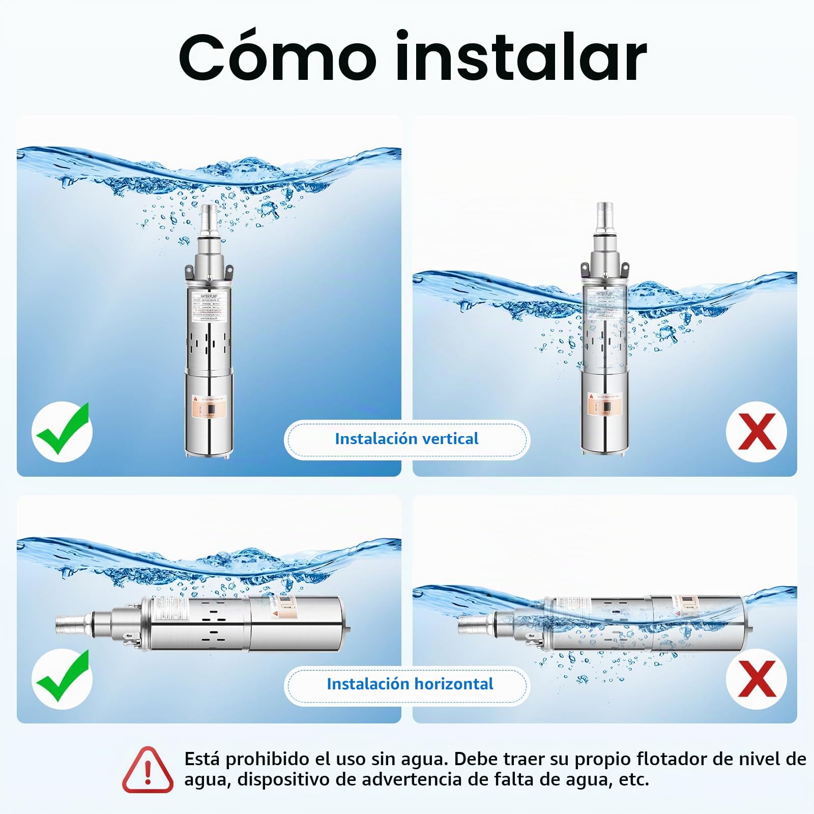 Bomba Para Pozos Profundos, 12 V, 180 W, De Acero Inoxidable, Sumergible, Salida De 25 Mm Hasta 20 M, 1,2 M³/H, Ideal Para Riego O Suministro De Agua