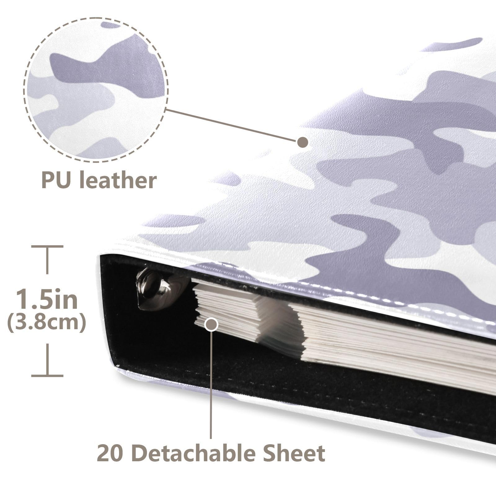 Álbumes de fotos para fotos, páginas autoadhesivas, estantería, álbumes de fotos, álbum de fotos de 4 x 6, 6 x 8 pulgadas, camuflaje azul aguamarina