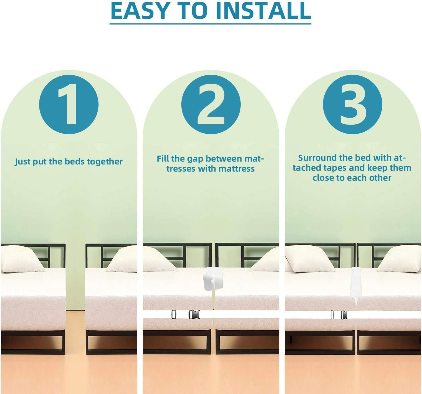 Bed Bridge Twin to King Converter Kit, Gap Filler Pad for Guest Room and Travel, 6.5" x 6.6'