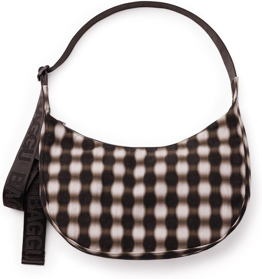 Amazon.com: BAGGU Medium Nylon Crescent Bag - Blurred Gingham