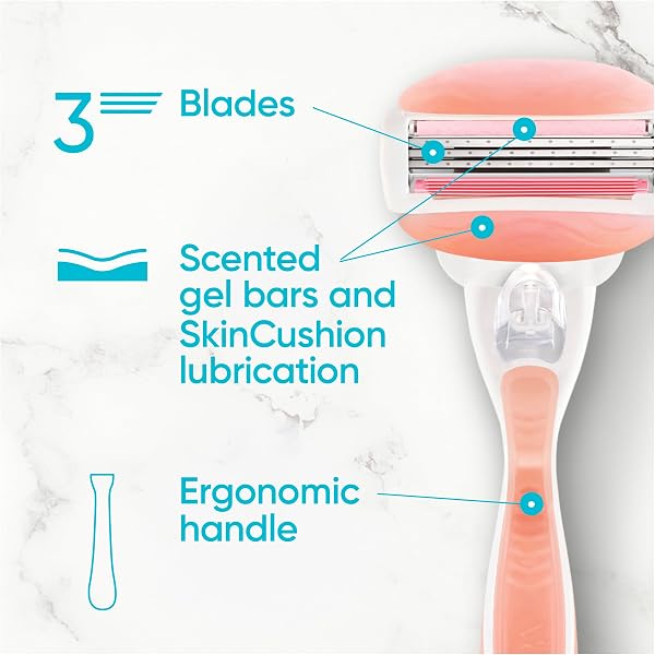 Gillette Venus ComfortGlide Women’s Razor Spa Breeze, 1 Refill Razor Cartridges, Reusable Metal Handle and Shower Holder - 3