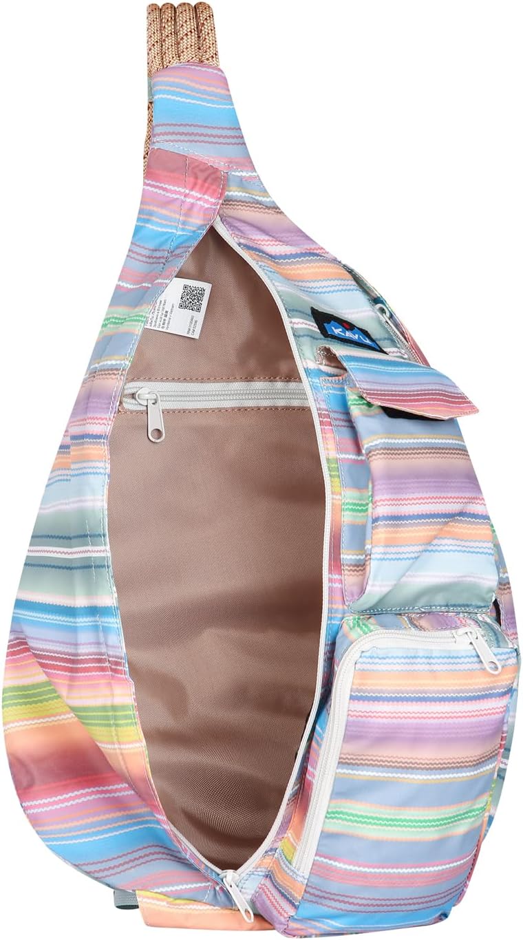 KAVU Original Rope Sack Sling Crossbody Backpack - Rainbow Run - Image 3