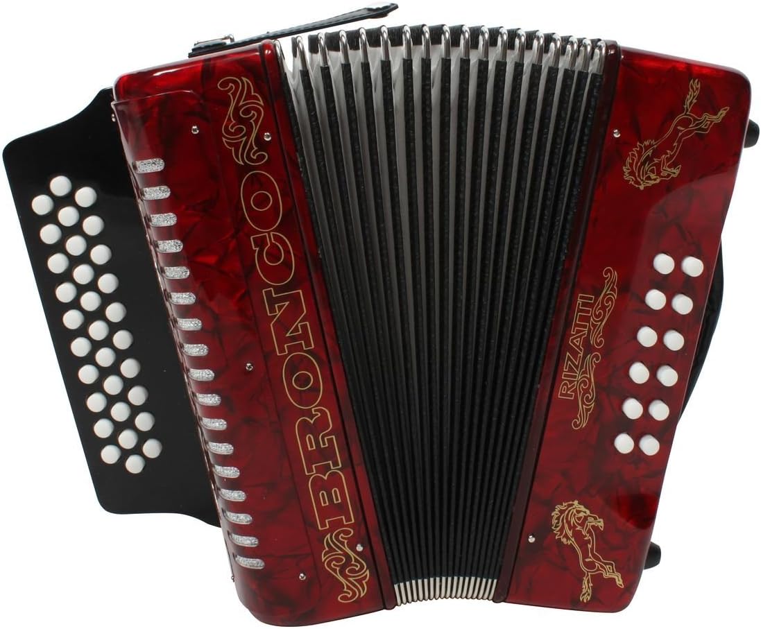 Rizatti Bronco RB31GR Diatonic Accordion - Red - Key G/C/F