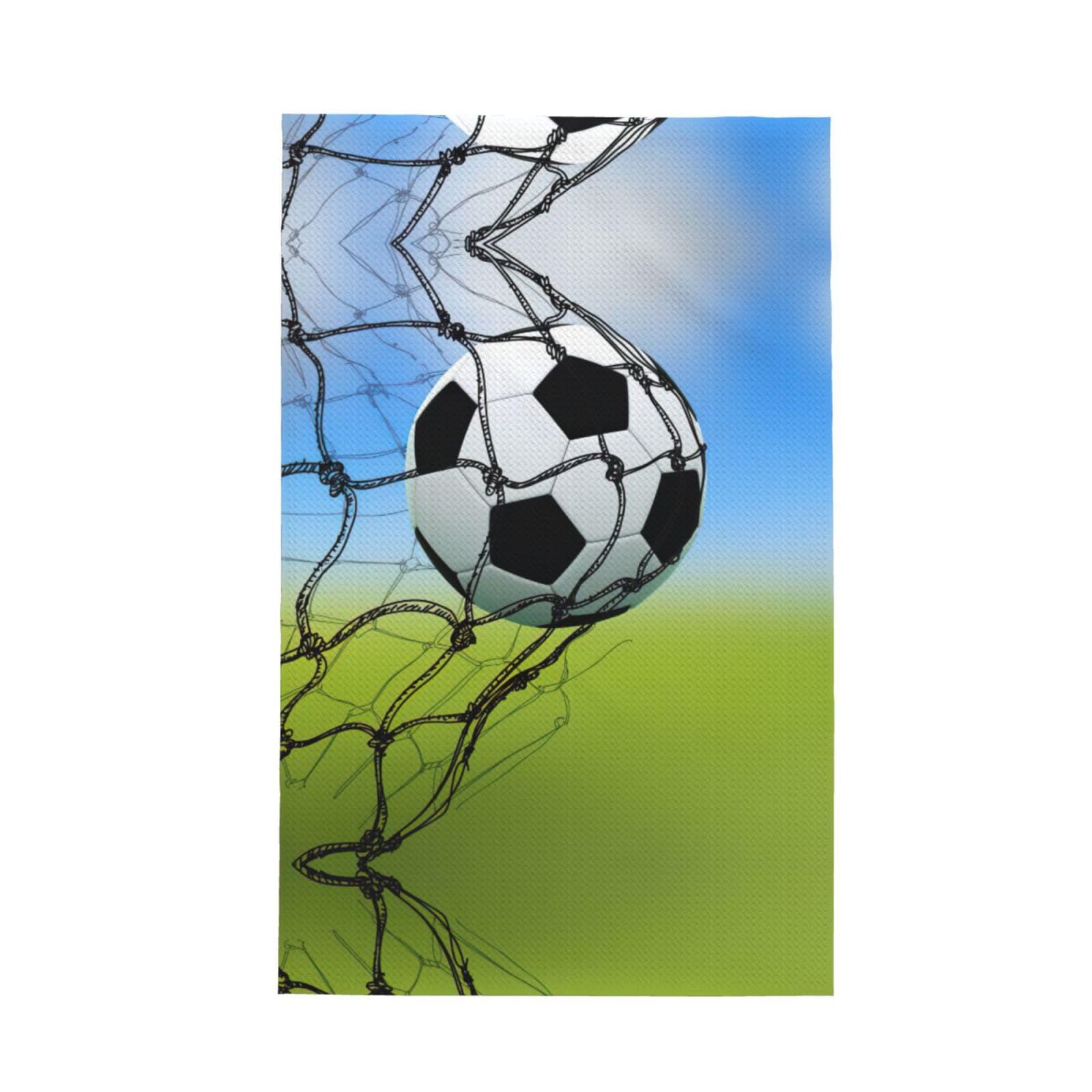 Xxahnbm Black Soccer Network Print Waffle Kitchen Towel,Absorbent Hand Towel