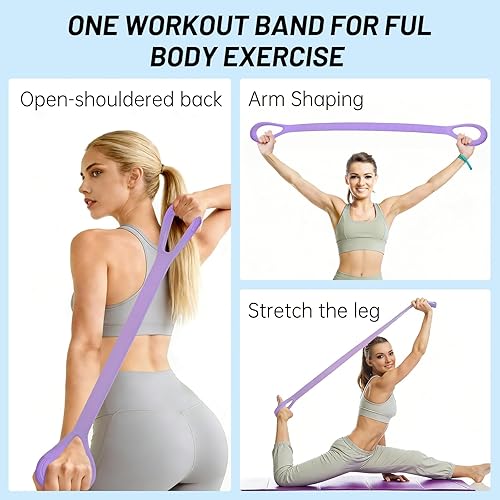 Miniatura 3 de Figura 8 bandas de ejercicio, banda de resistencia de 8 formas, juego de 3 bandas de resistencia para brazos con asas para entrenamiento, brazo