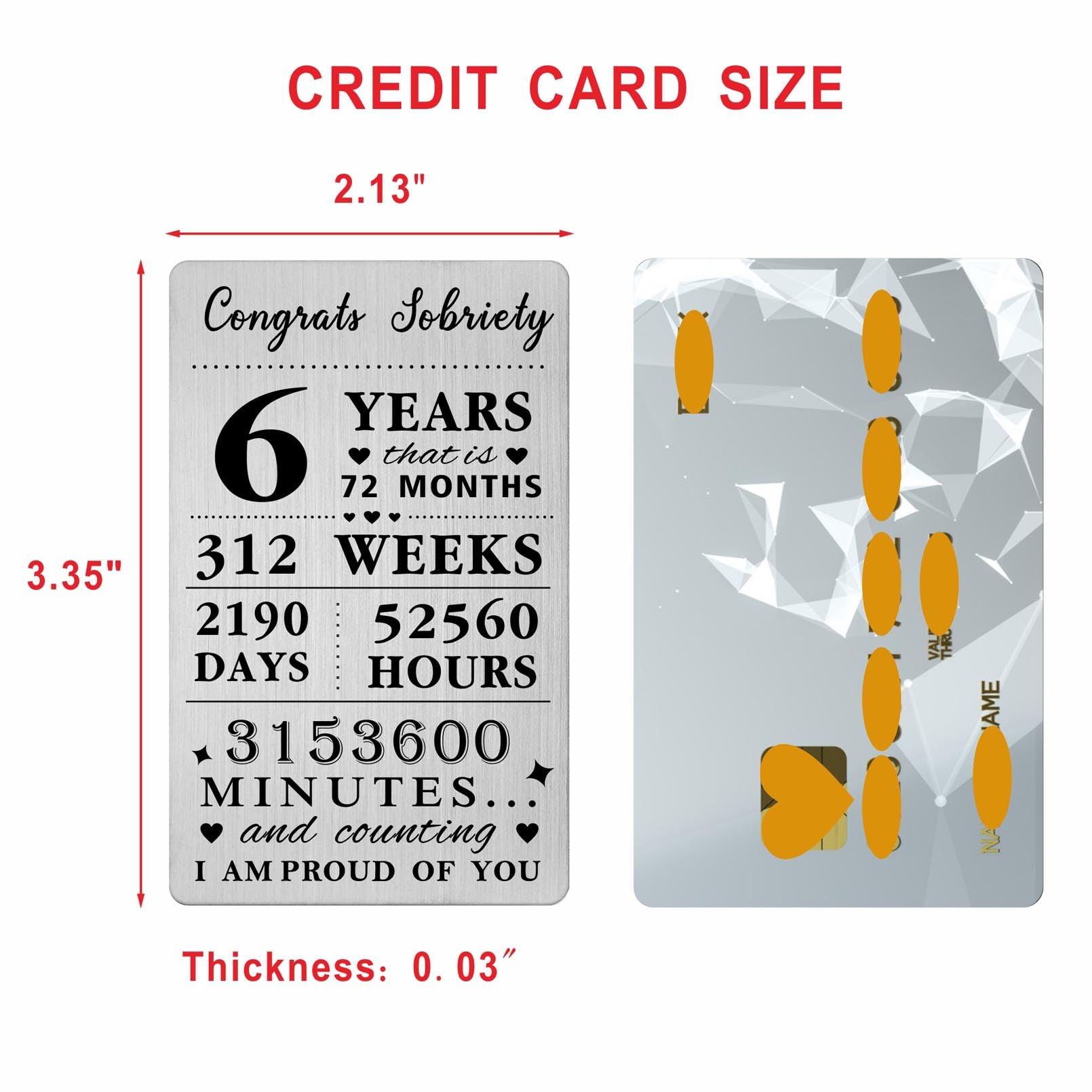 Gezxin 6 Years Sobriety Gifts For Men Women- Congratulations 6 Years Sober Card for Him Her- Personalised 6 Year Recovery Gifts I Am Proud Of You - Image 2
