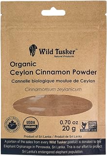 Wild Tusker Organic Ceylon Cinnamon Powder, 20g