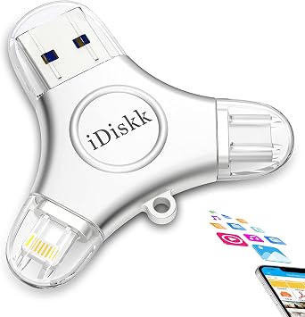 iDiskk 1TB MFi iPhone Flash Drive Photo Stick for iPhone Android Phones