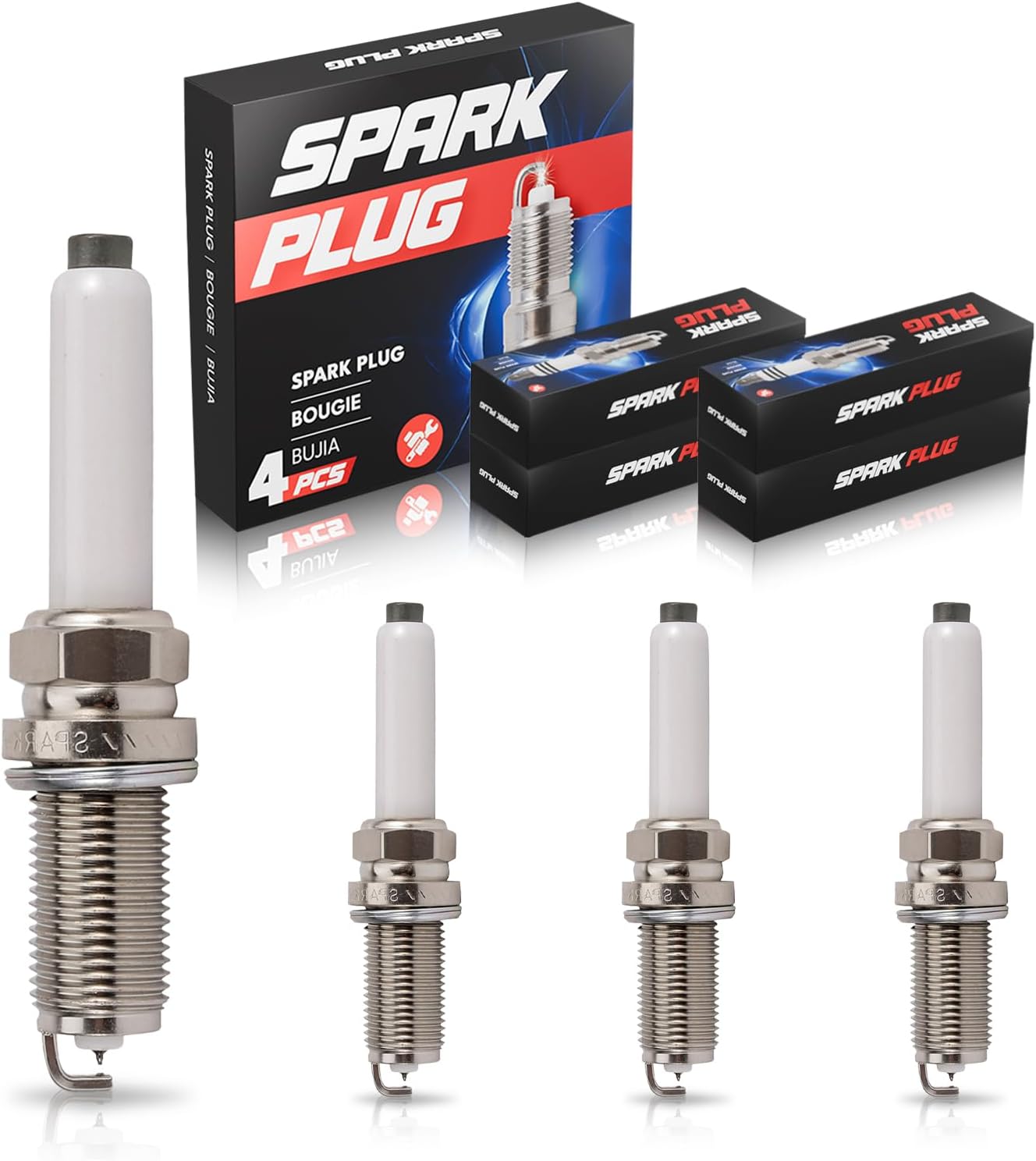 ENA Iridium Platinum Spark Plug for 95125 LFER7BHX 06K905601B Compatible with Volkswagen Jetta Beetle Golf GTI Passat & Audi A3 A4 A5 A6 allroad Quattro Q5 Q7 1.8L 2.0L L4 Set of 4