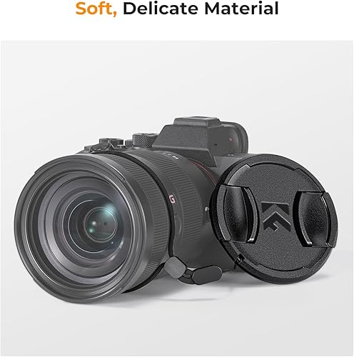 Miniatura 14 de K&F Concept Cubierta de tapa de lente de 1.693 in, cubierta de lente central 4 en 1 + correa antipérdida + kits de paño de limpieza de microfibra