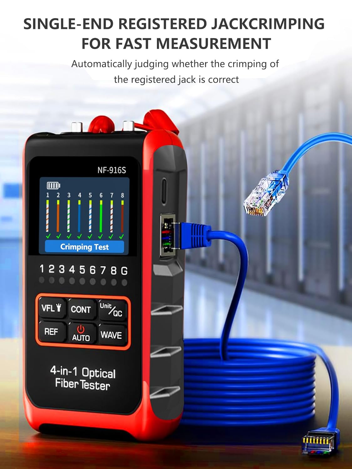 NF-916 performing single-ended RJ45 crimping test