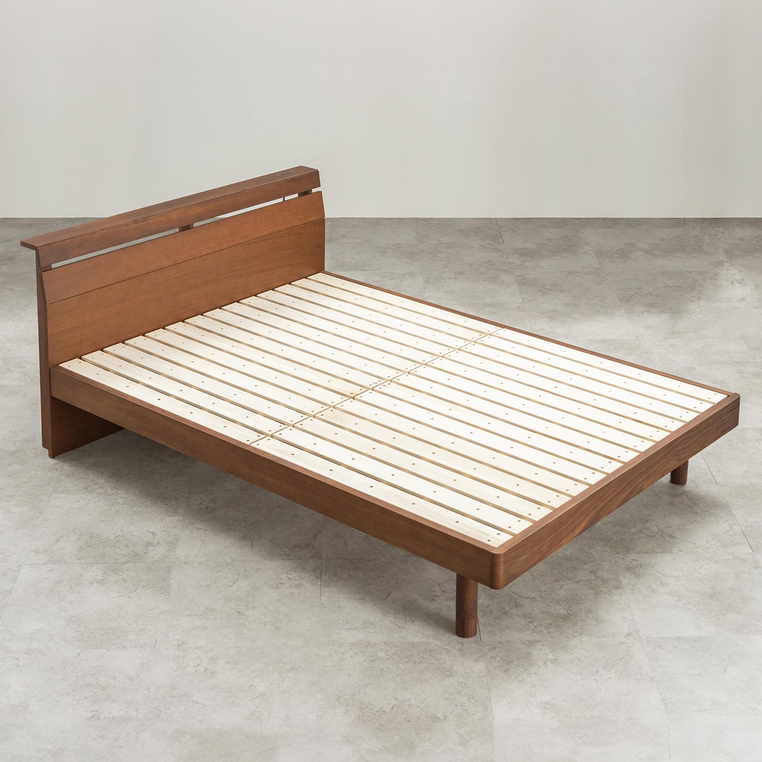 ベッドフレーム　すのこベッド　ダブルサイズ　ウォルナット wltd.jpg