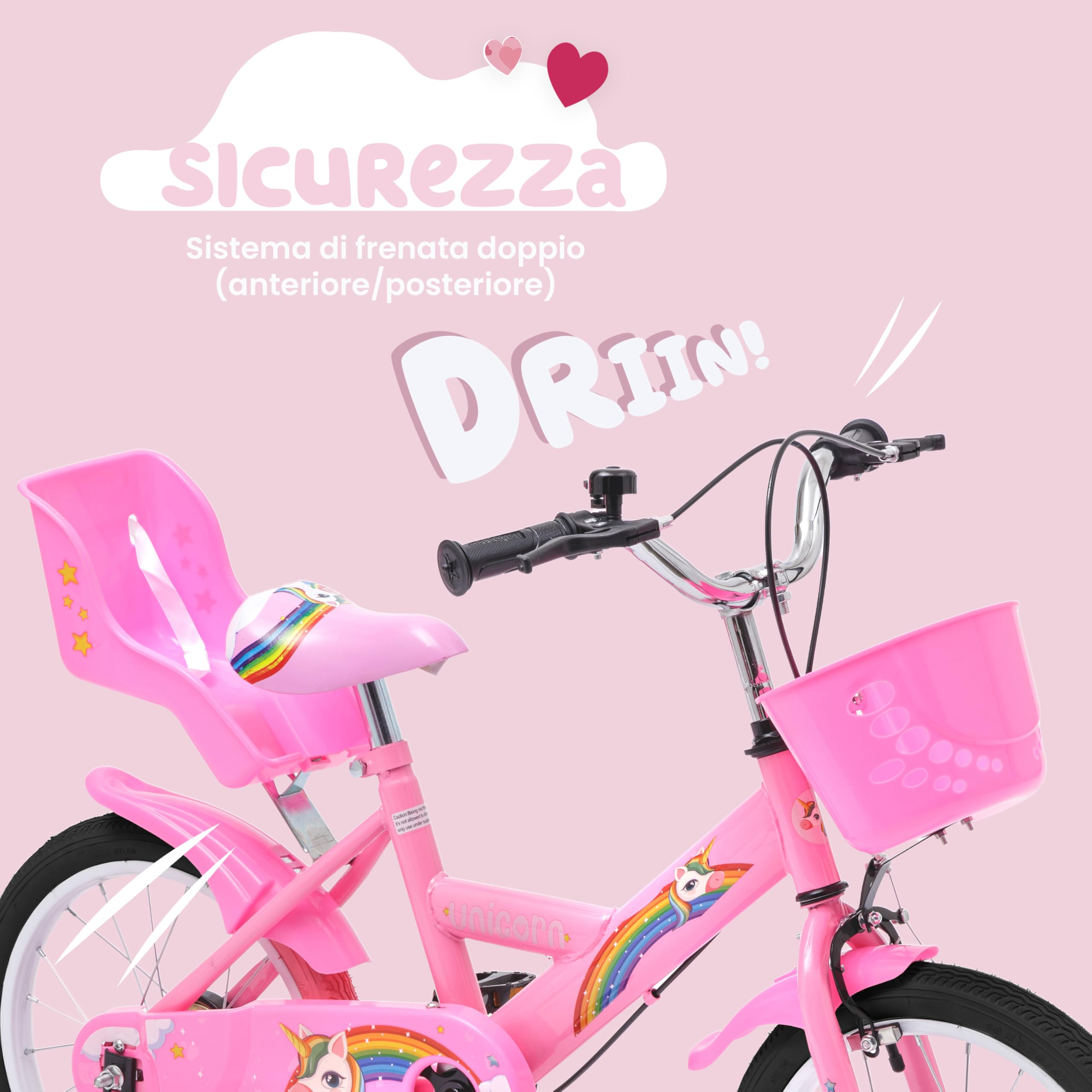 Baroni Toys Bicicleta para niños 12 & 14 & 16 Pulgadas, Bicicleta Deportiva Azul con Ruedas Incluidas, Bicicleta de Acero para niños de 2 a 7 años