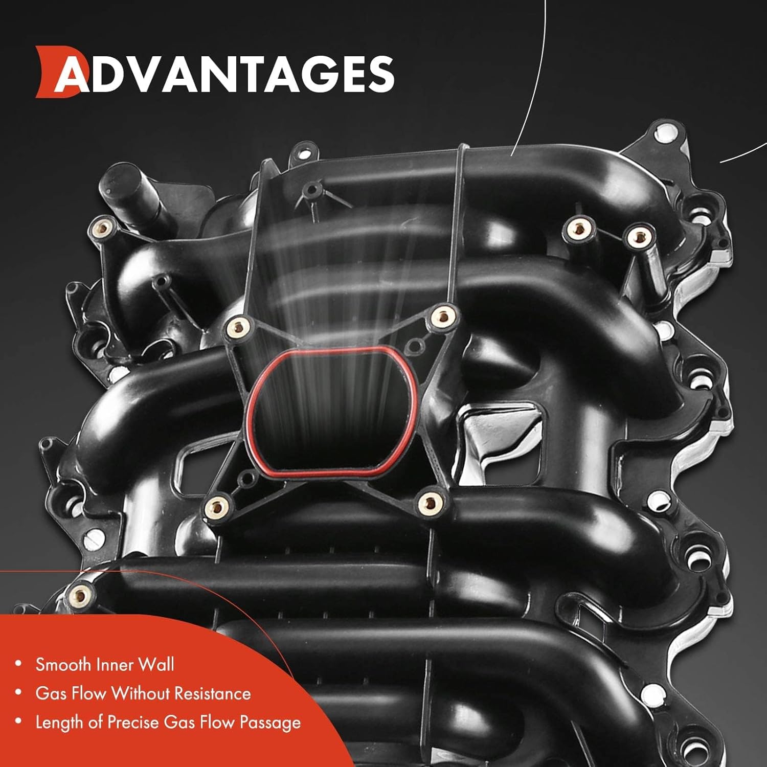 A-Premium Upper Intake Manifold with Gaskets Compatible with Ford Crown Victoria 96-00, Mustang 96-98, Thunderbird 96-97 & Lincoln Town Car 96-00 & Mercury Grand Marquis 96-00, Cougar 96-97, 4.6L V8