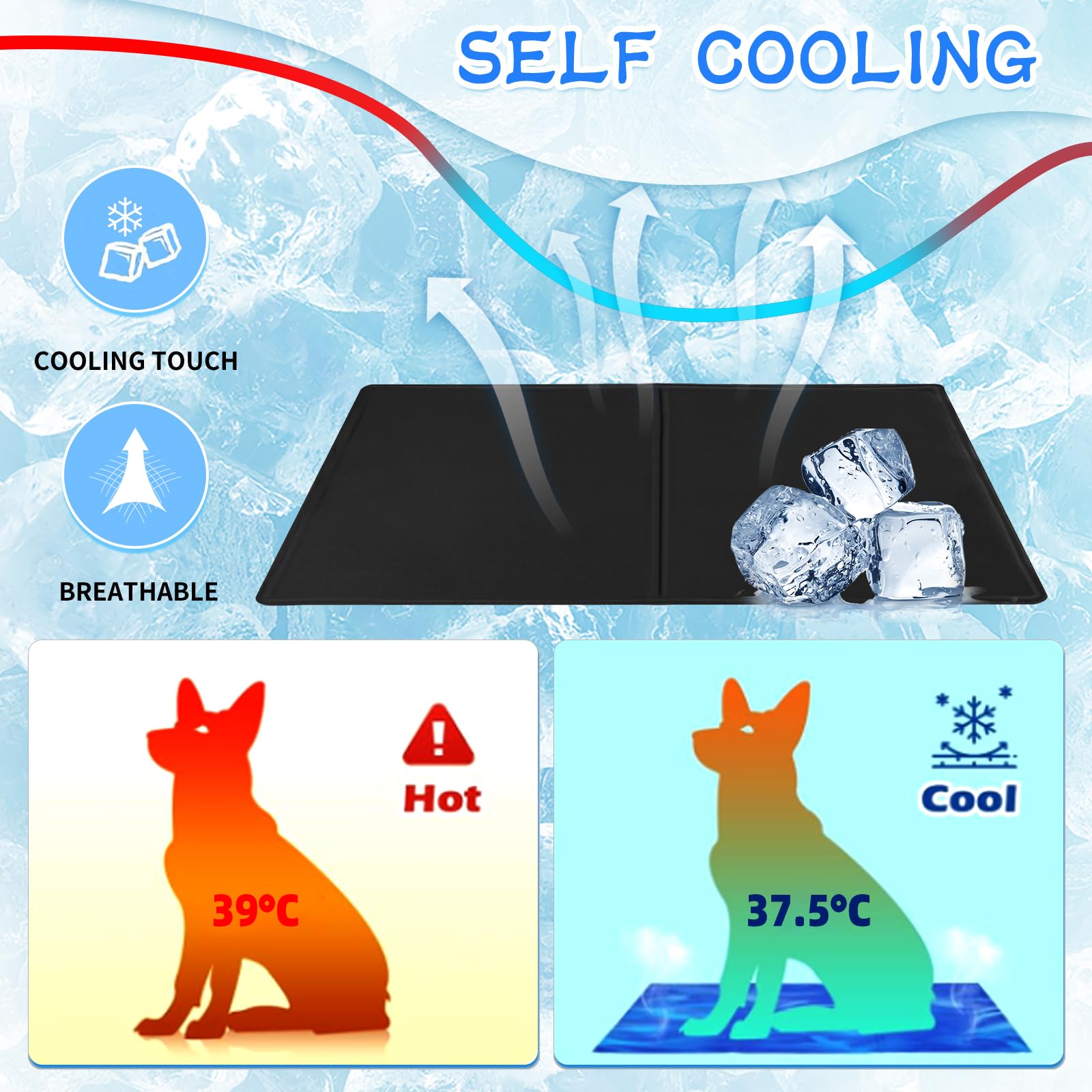 Cooling Mat Dog 40 x 50 cm Cooling Mat for Dogs Cats with Non-Toxic Gel - Image 2
