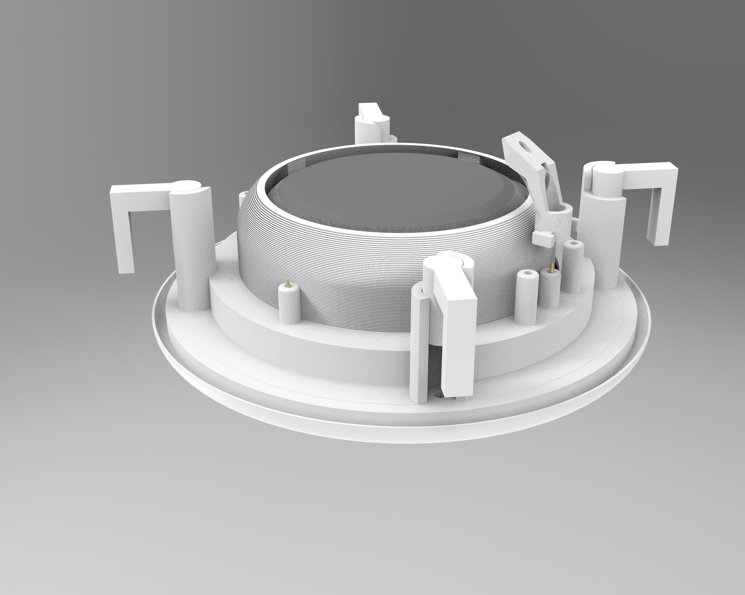 Splin Ceiling Embedded Mount Stand Compatible with Smart Speaker Alexa Echo Dot 3rd gen. —Amazon— or Nest Mini —Google— Model Classic Built-in (White) — Metal Grille