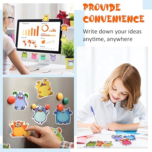 Miniatura 2 de 600 hojas/30 blocs de notas adhesivas de monstruo de dibujos animados, extraño y espeluznante, bloc de notas de dibujos animados kawaii, divertido