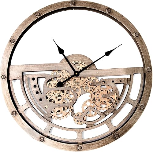 Aurtem Reloj de pared grande redondo decorativo de 23 pulgadas Reloj de pared grande silencioso sin tictac Reloj de pared moderno de metal con