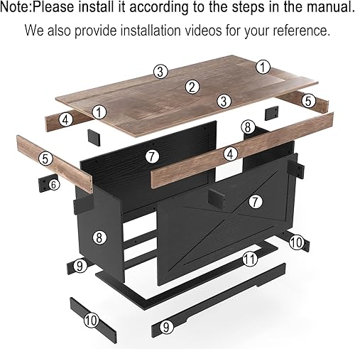 Miniatura 9 de Mesa de café Lareth 39 pulg. Mesa rústica central con pedestal de madera en X para sala de estar, ahorro de espacio, mesa de té de oficina en casa