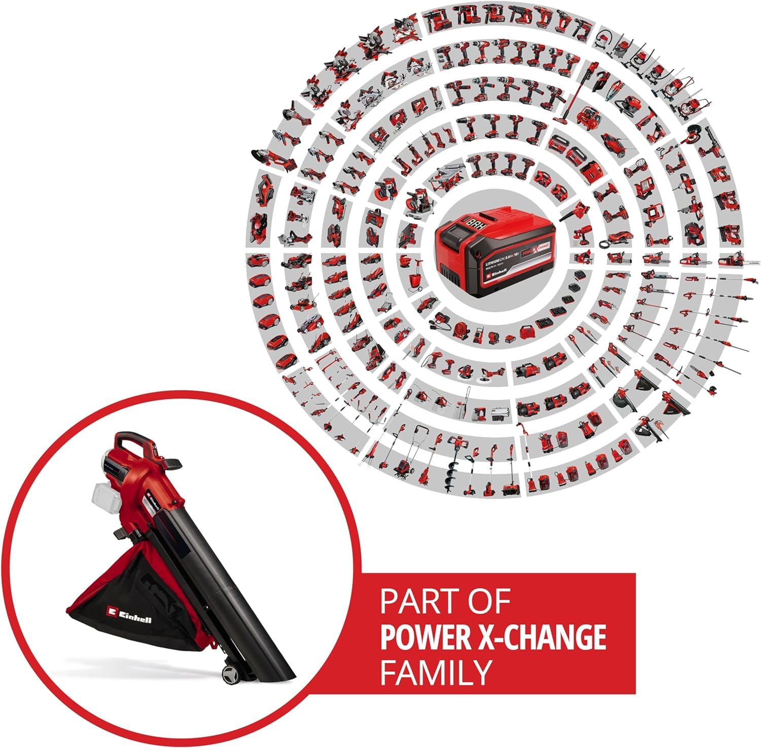 Einhell Professional Akku-Laubsauger VENTURRO 36/240 Power X-Change (36 V, Li-Ion, Saugleistung bis 740 m³/h, Fangsack 45 L, Blasfunktion bis 240 km/h, ohne Akku & Ladegerät)