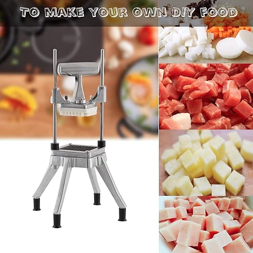 TUNTROL Dicador de verduras comercial máquina picadora rápida de hoja de acero inoxidable fácil para cebolla tomate pimiento patata 14 pulgadas